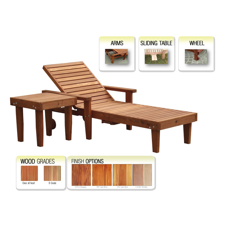Best Redwood Summer Redwood Chaise Lounge Wayfair Canada